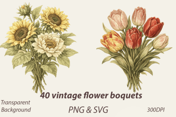 40 Vintage Flowers Png: Elevate Your Designs with Botanical Art