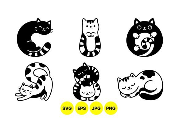 Adorable Cat Silhouettes for Every Creative Project