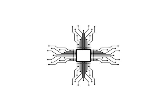 Circuit Board Line Art: Tech Design Essentials