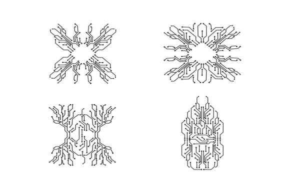 Circuit Board Line Concept Design Illustration Set: A Visual Toolkit for Modern Tech Branding
