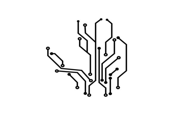 Circuit Board Line Vector Design Illustration: Digital Blueprint Aesthetics