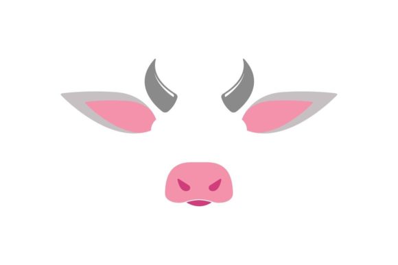 Cow Face Elements Set: A Playful Vector Illustration Kit