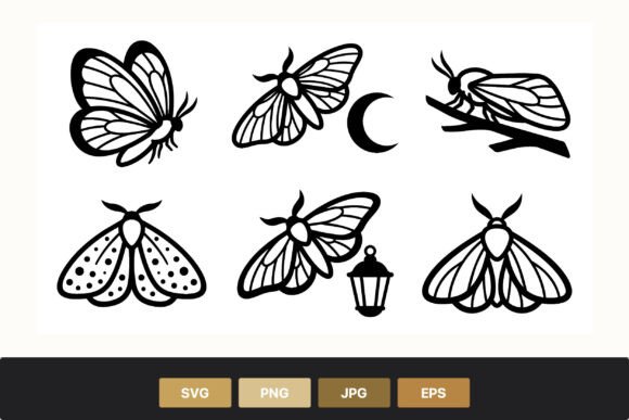 Enchanting Moth & Butterfly Line Art Set