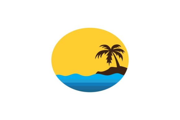 Exotic Beach and Waves Vector Illustration: A Creative Asset