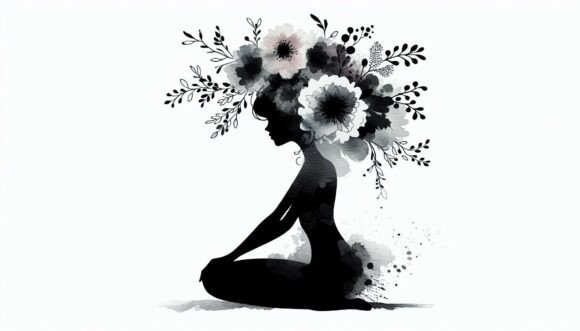 Flower Head Girl: A Digital Illustration for Modern Creatives