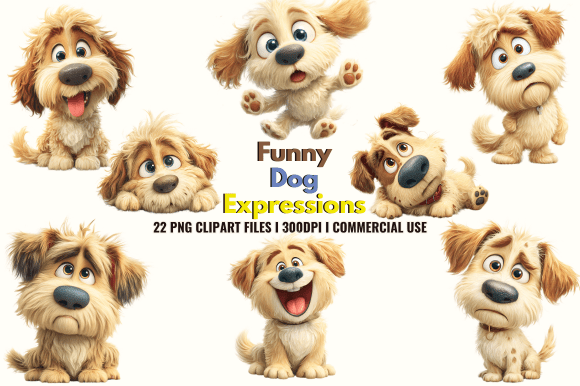 Funny Dog Expressions Cliparts: Instant Personality for Your Designs