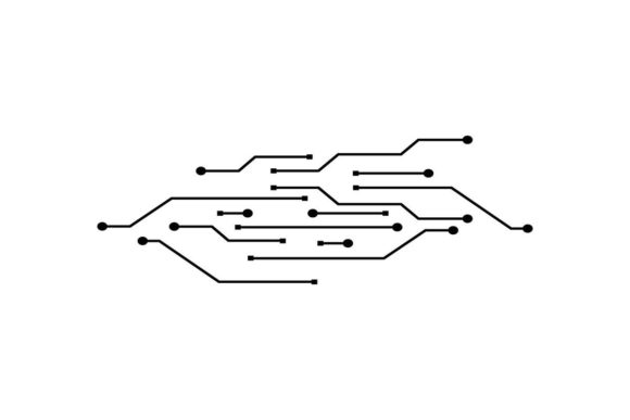 Modern Tech Aesthetics: The Circuit Board Line Template