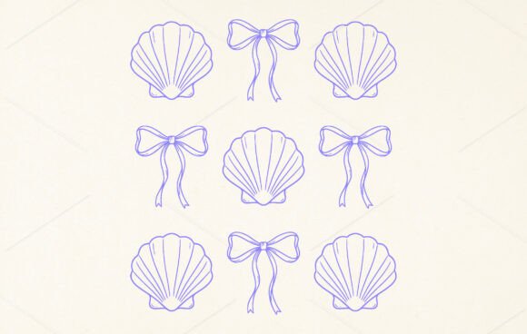 Retro Seashell Bow PNG: Your Go-To Design for Coastal Charm