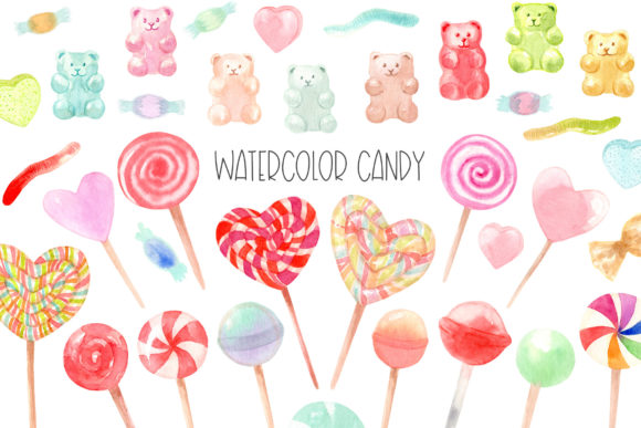 Sweeten Your Designs with Watercolor Candy Clipart